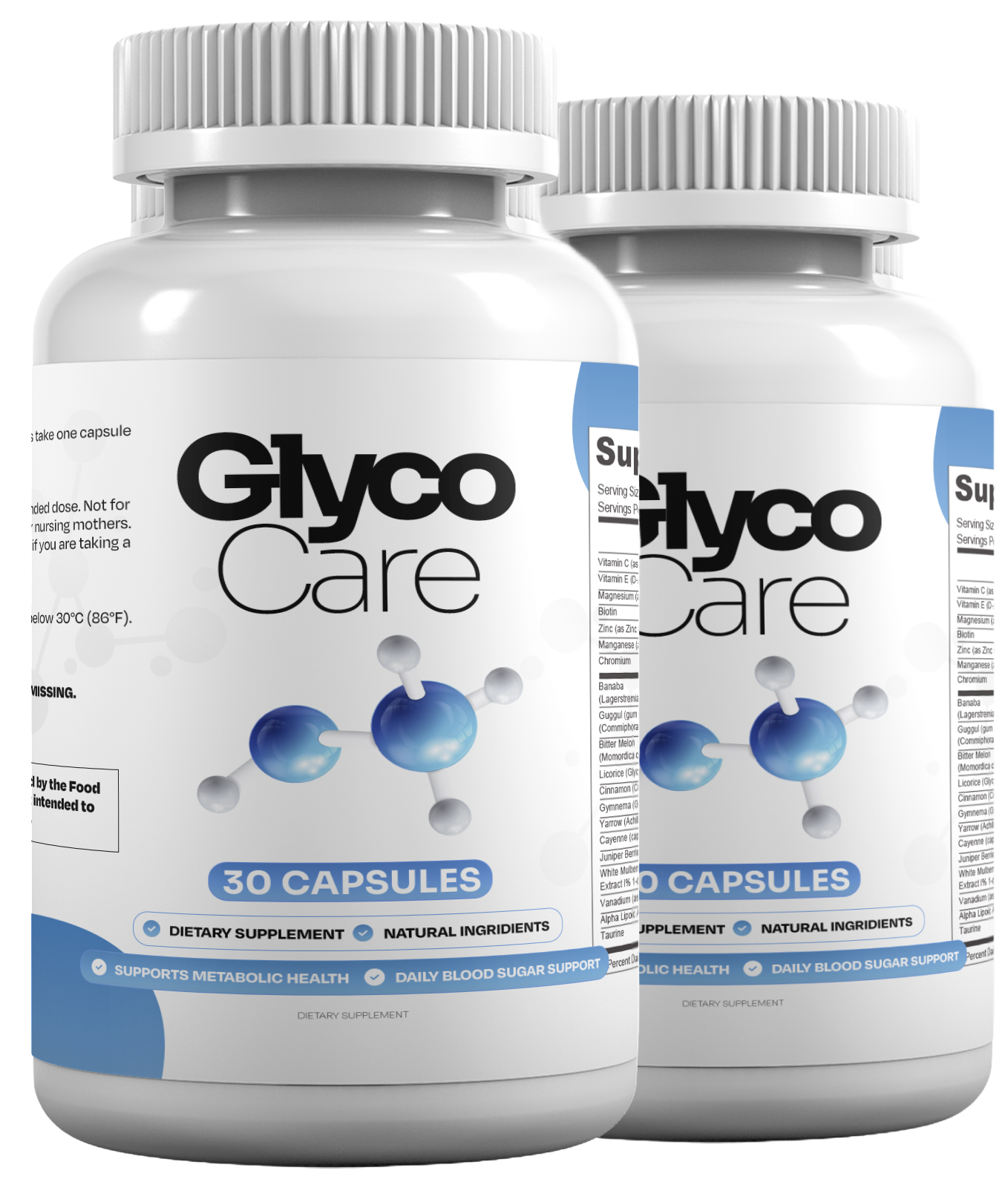 Two GlycoCare bottles